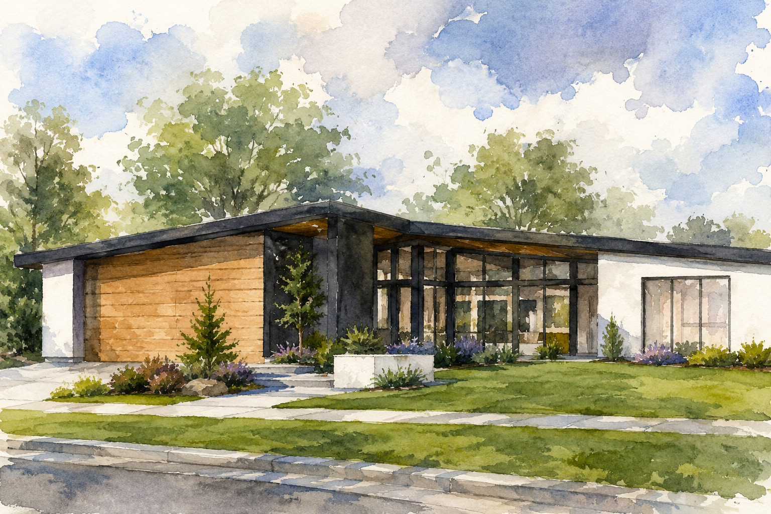 Hand-painted oil house portrait — realtor closing gift